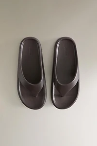 RUBBERIZED FLAT SANDALS