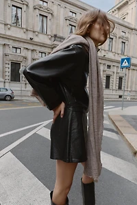 FAUX LEATHER SKORT