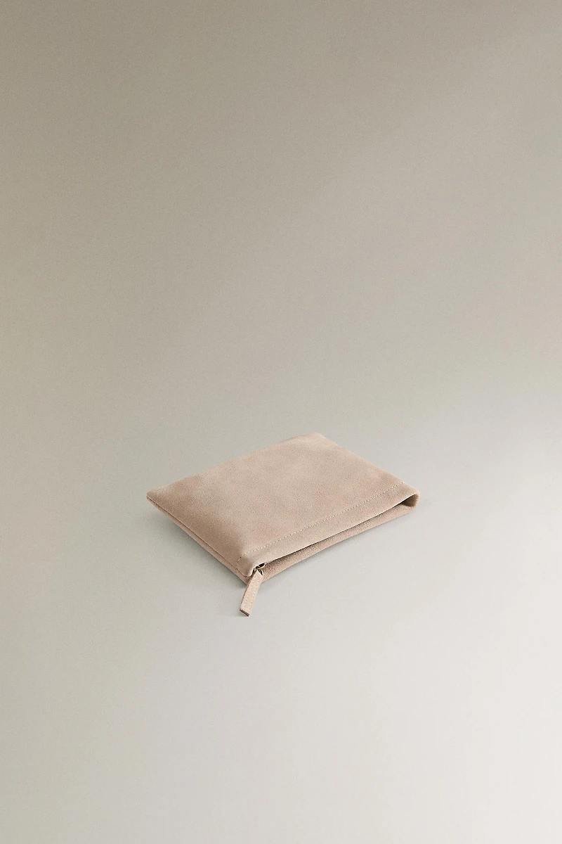 TROUSSE DE TOILETTE CROÛTE DE CUIR PETIT FORMAT