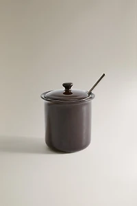 STONEWARE HONEY POT