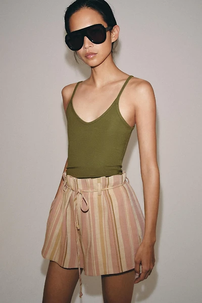 STRIPED BELTED SHORTS ZW COLLECTION