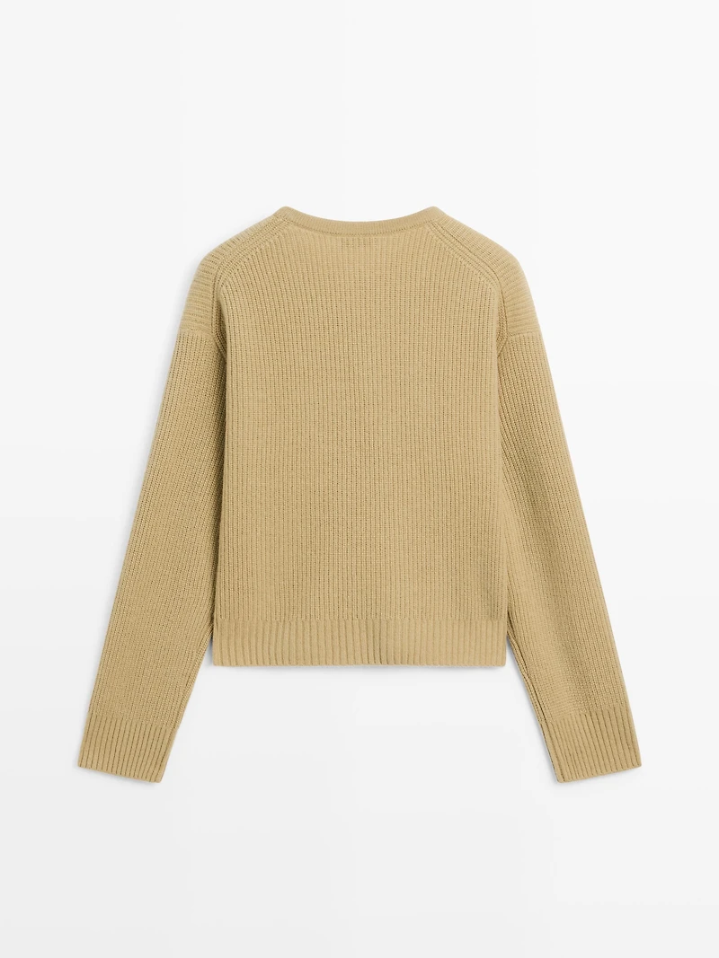 Wool blend knit sweater