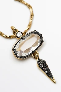 Collier pièce cristal antique