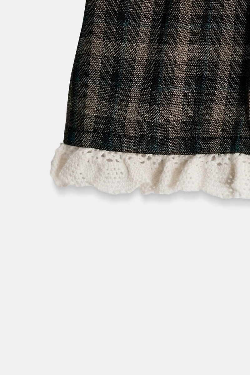 PLAID LACE MINI SKIRT