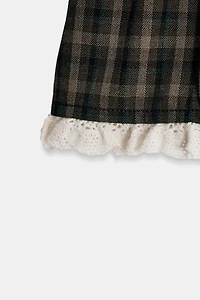 PLAID LACE MINI SKIRT