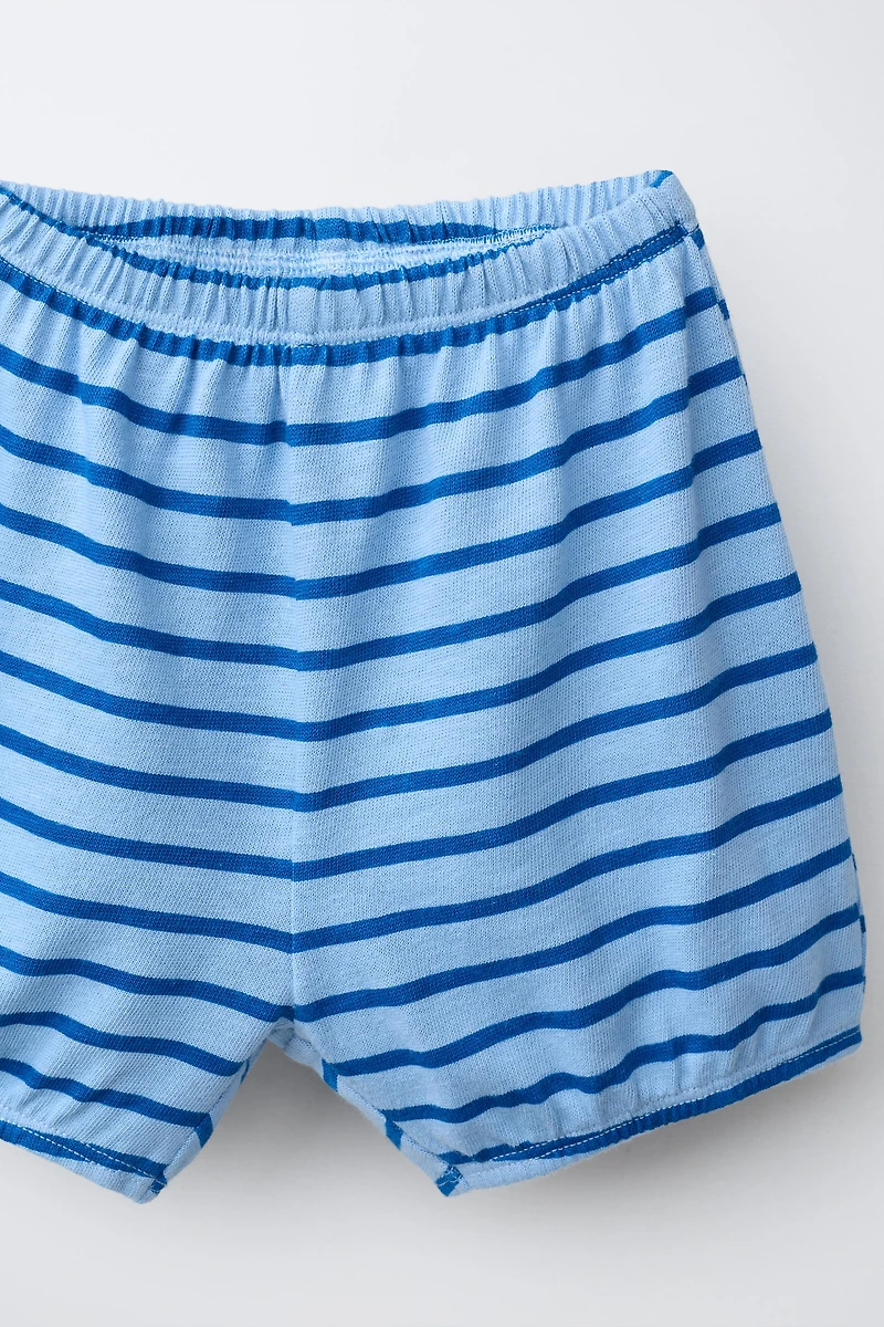 ENSEMBLE T-SHIRT ET BLOOMER À RAYURES