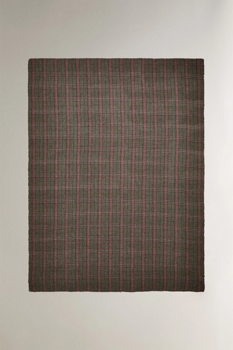 CHRISTMAS TARTAN CHECK BLANKET