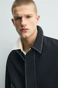 CONTRAST TOPSTITCHING OVERSHIRT