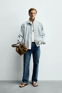 CHEMISE EN JEAN DÉLAVÉE COUPE RELAXED