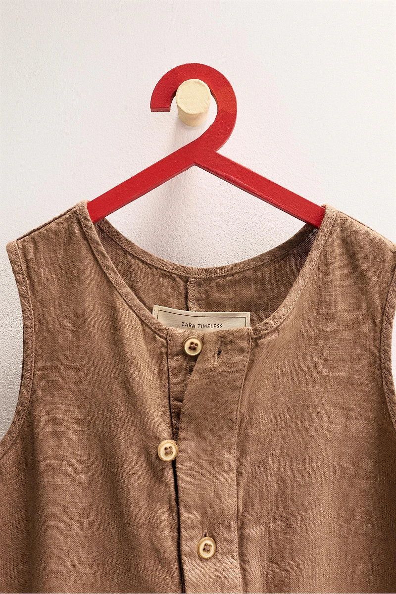 ZARA TIMELESS - 100% LINEN LONG OVERALLS