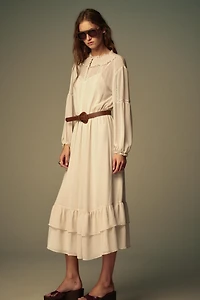 BELTED COTTON GAUZE DRESS