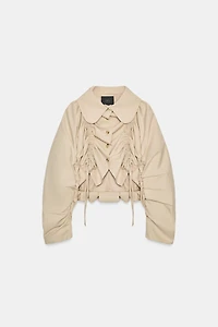 RUFFLED CROPPED TRENCH COAT