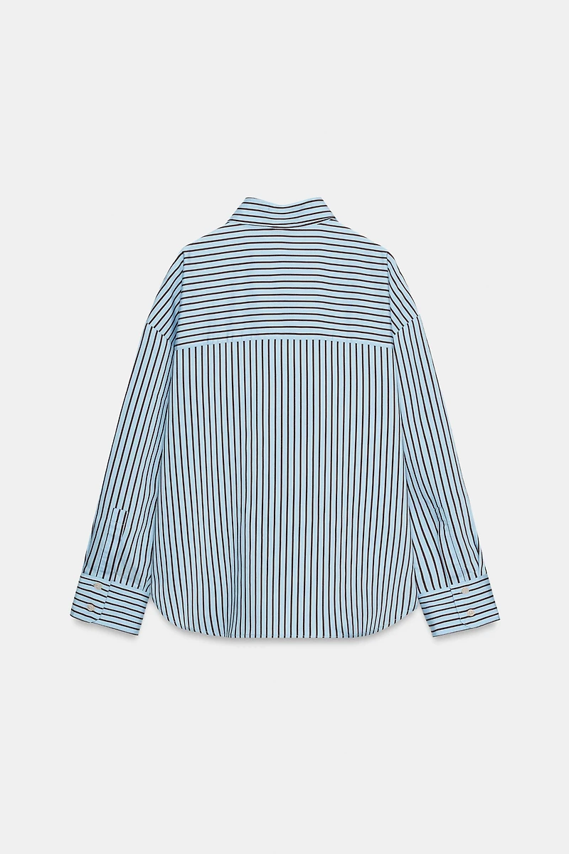 OVERSIZED STRIPED POPLIN SHIRT