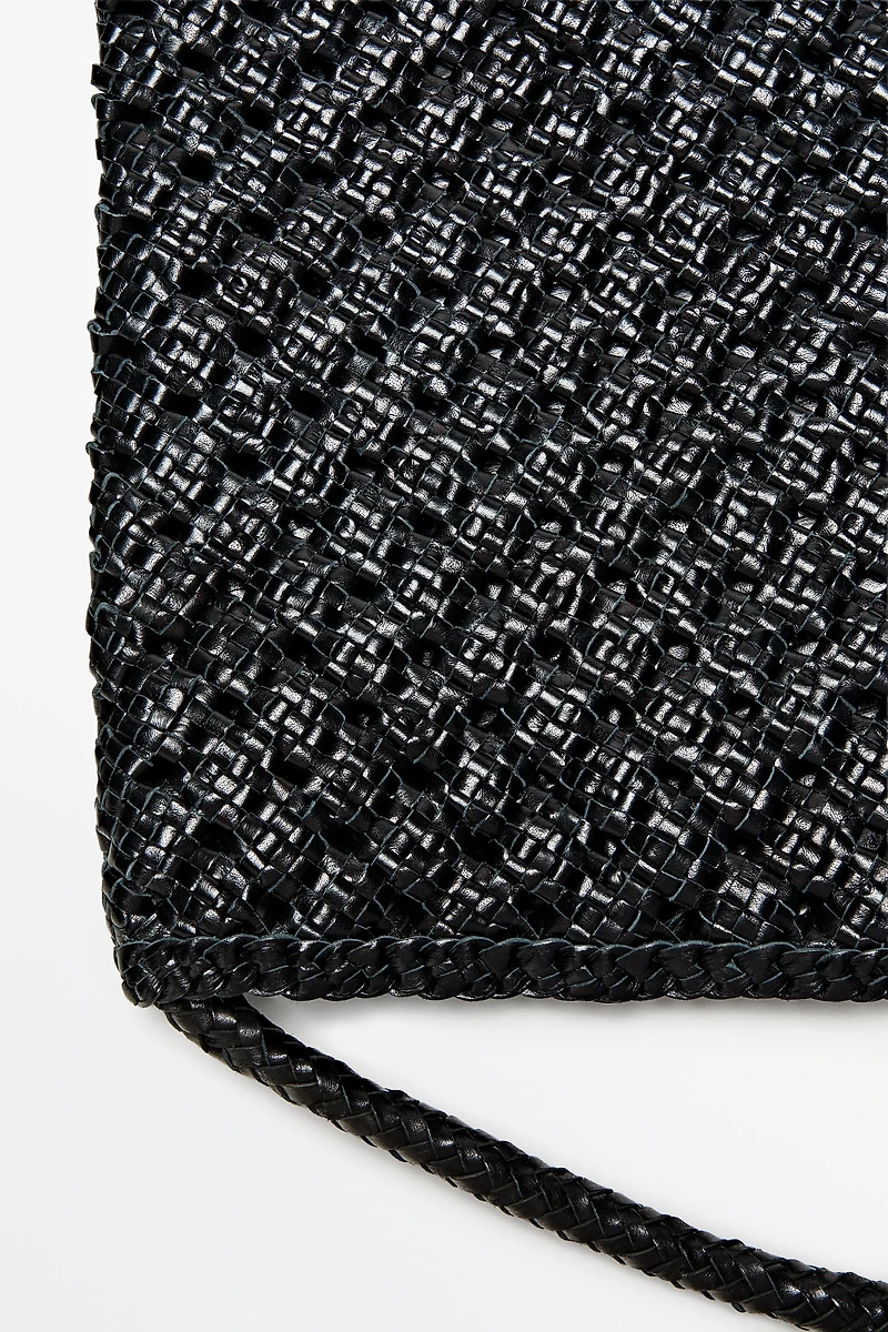 Braided nappa leather bag