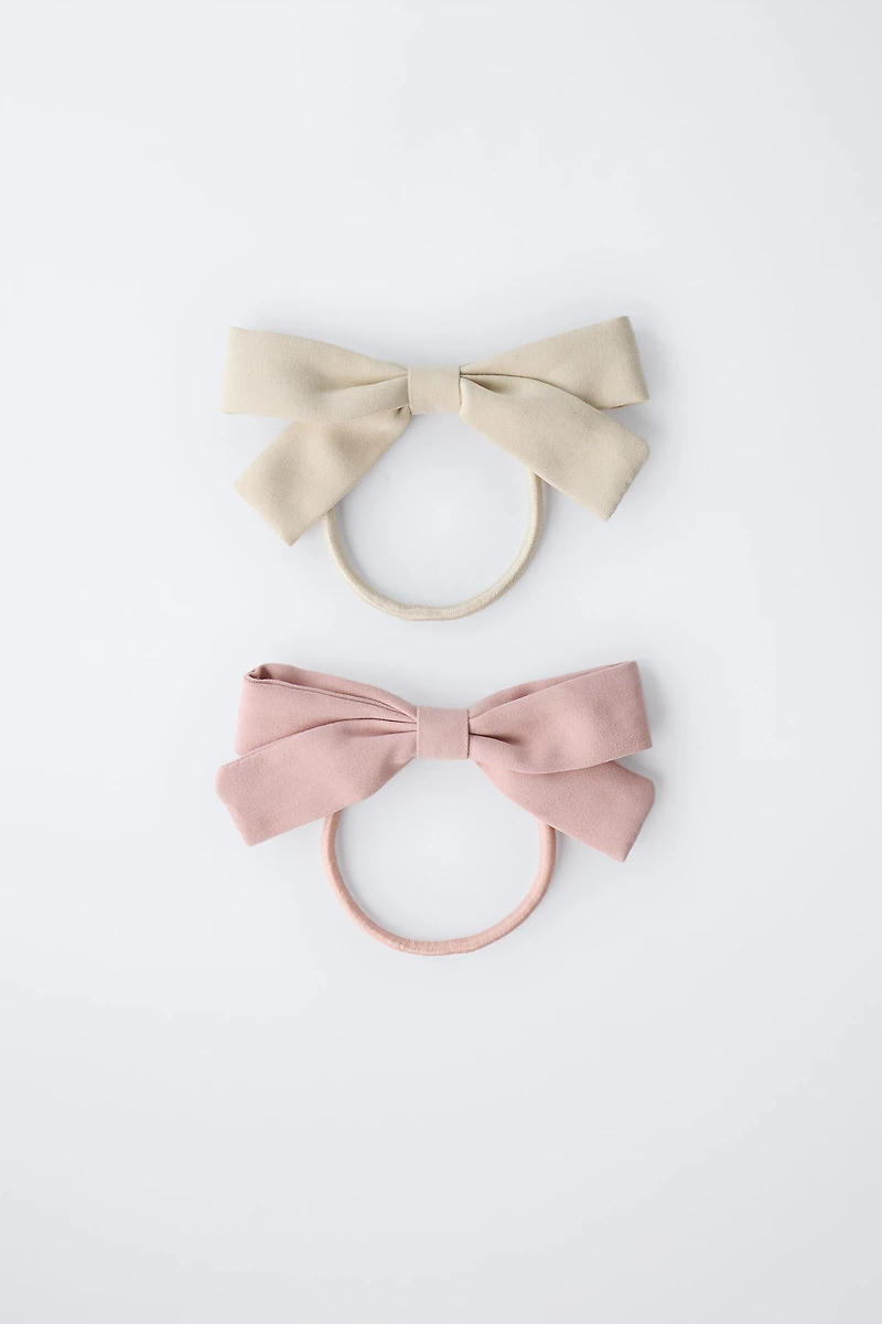 TWO-PACK OF HAIR TIES WITH BOWS