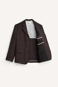 VESTE DE COSTUME À RAYURES VISCOSE - LIN