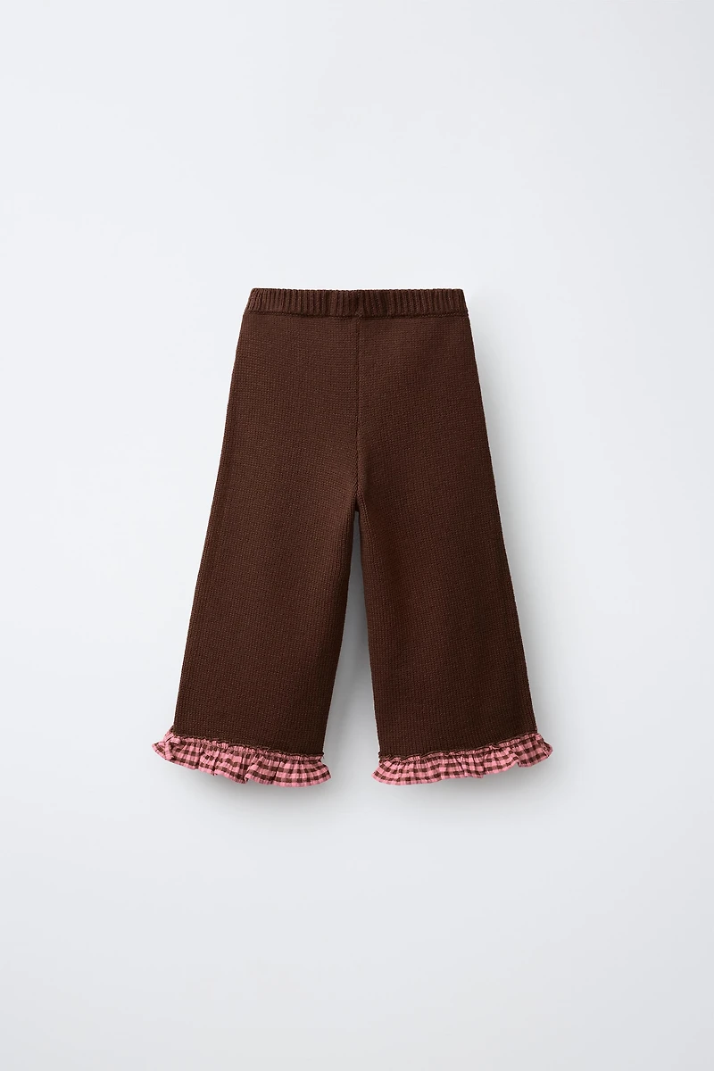 GINGHAM CHECK KNIT CULOTTES