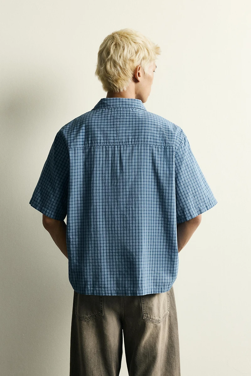 CHEMISE RELAXED FIT À CARREAUX ET FERMETURE ZIPPÉE