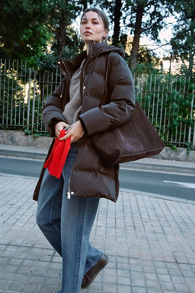 WINDPROOF RUBBERIZED SEMI-LONG ANORAK