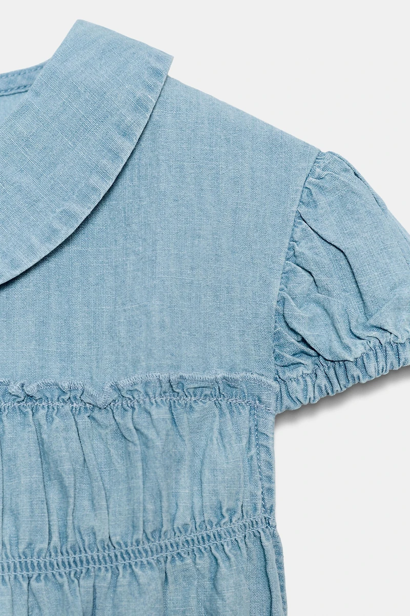 PETER PAN COLLAR RUCHED SHIRT
