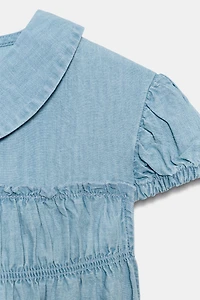 PETER PAN COLLAR RUCHED SHIRT