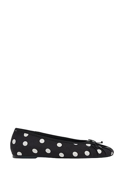 POLKA DOT BALLET FLATS WITH BOW