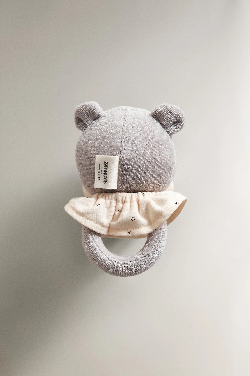 CHILDREN'S HIPPOPOTAMUS PLUSH TOY RATTLE