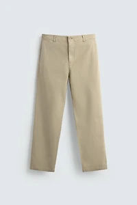 STRAIGHT FIT TWILL PANTS