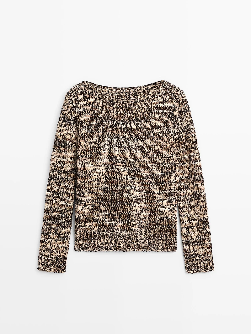 Pull en maille moulinée de coton mélangé