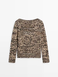 Pull en maille moulinée de coton mélangé