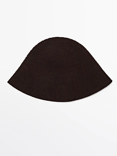 Bonnet en maille de laine mélangée