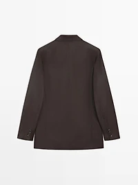 Double-breasted linen blend blazer - STUDIO