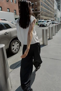 ASYMMETRIC CREPE CAPE TOP