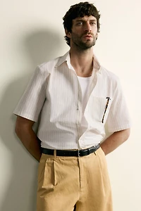 STRIPED JACQUARD REGULAR FIT SHIRT