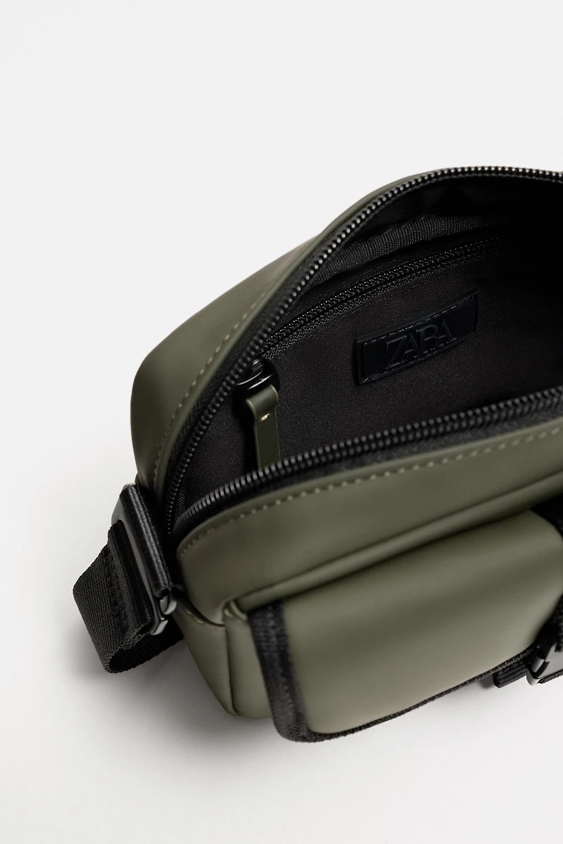 RUBBERIZED CROSSBODY BAG