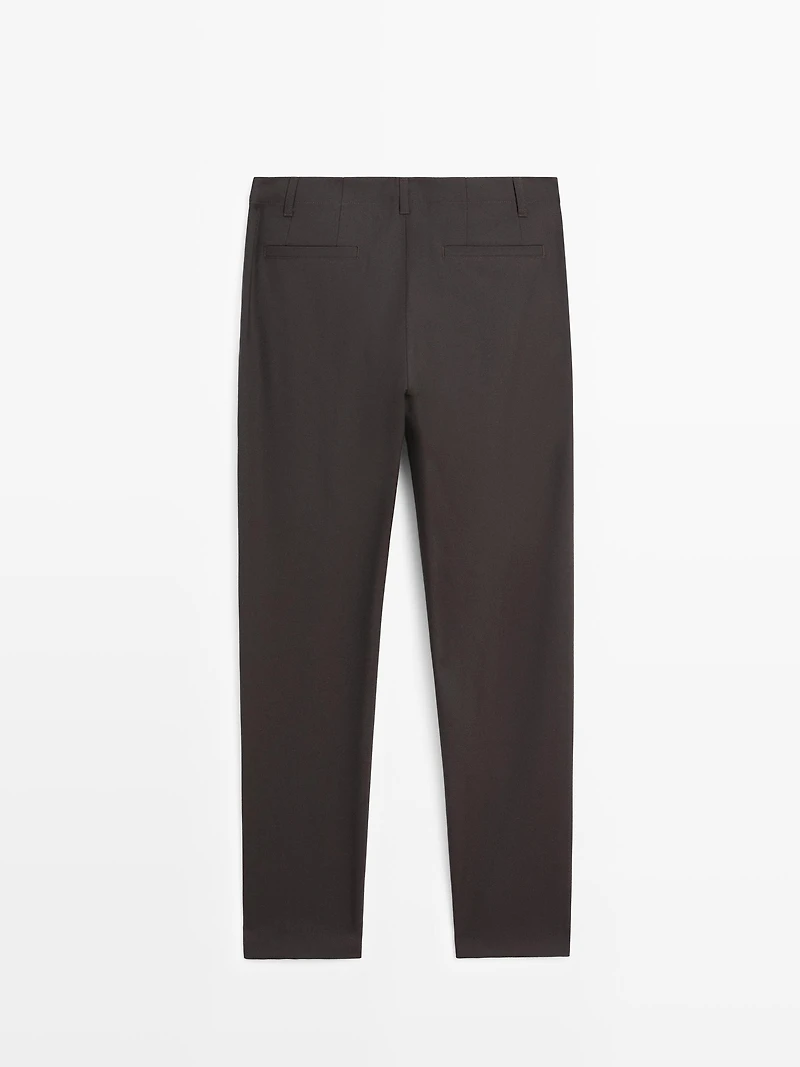 Cool wool textured trousers
