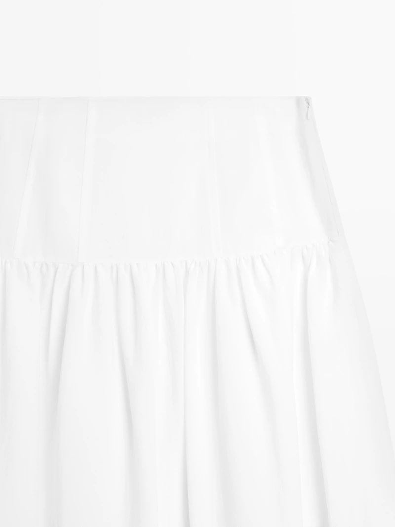 Midi skirt with yoke detail