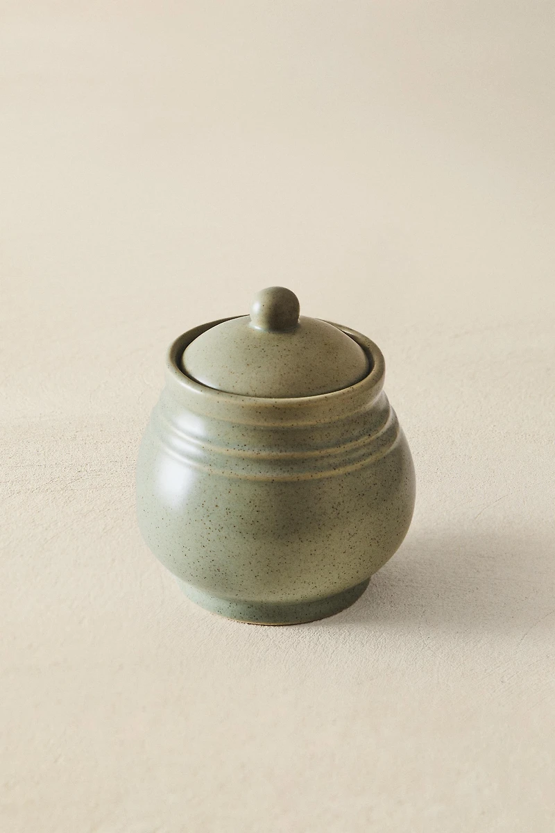 STONEWARE SUGAR BOWL