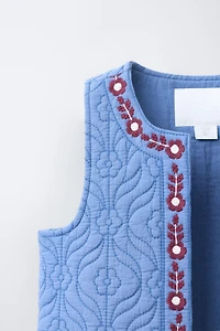EMBROIDERED TEXTURED VEST