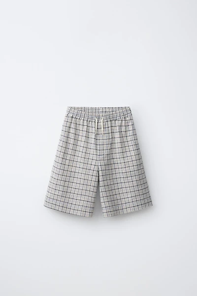 PLAID PRINT SHORTS