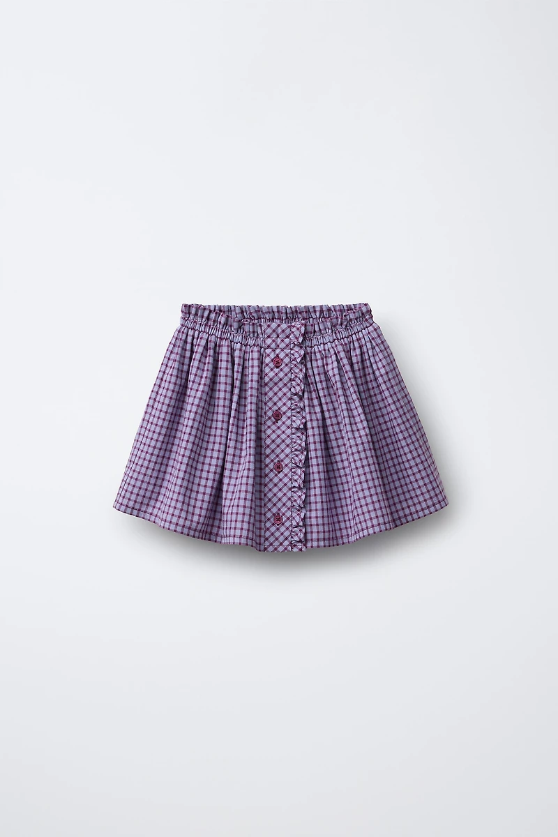 PLAID RUFFLE SKIRT