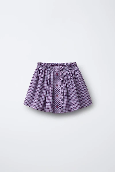 PLAID RUFFLE SKIRT