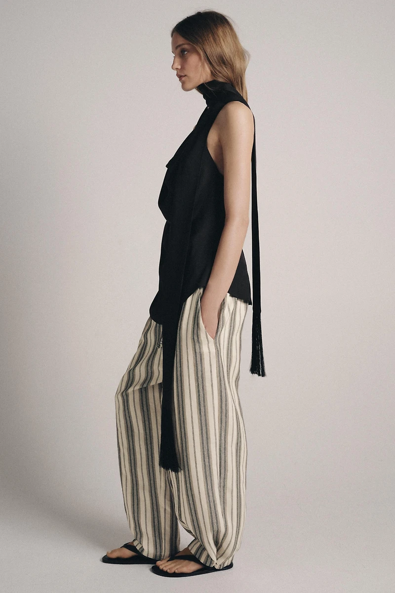 TOP HALTER FOULARD FRANGES ZW COLLECTION