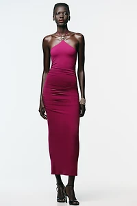 ROBE POLYAMIDE HALTER SOLEIL