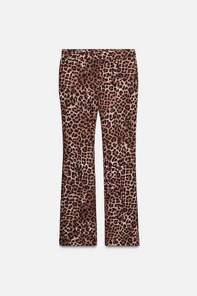 ANIMAL PRINT FLARE PANTS