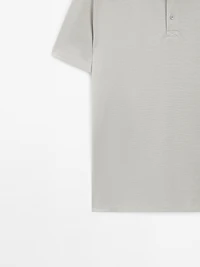 Textured short sleeve polo shirt