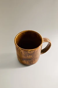 BROWN STONEWARE MUG