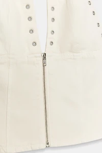 EYELET HALTER TOP