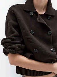 Gilet en maille à double boutonnage 100 % coton