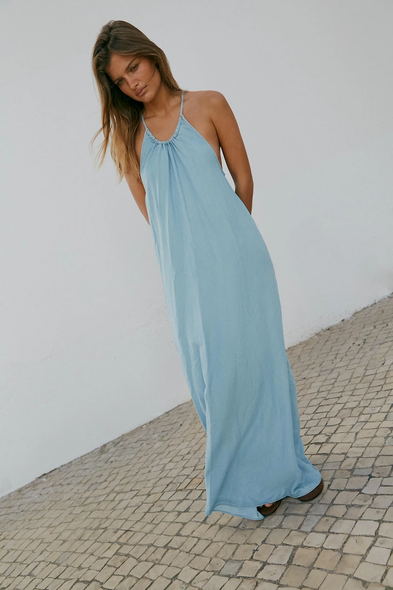 ROBE HALTER À FRONCES